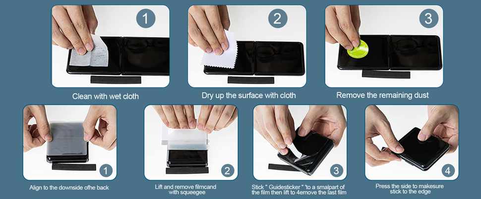 Samsung Galaxy Z Flip 3 - Mjuk Skyddsfilm Fyra Delar - 4
