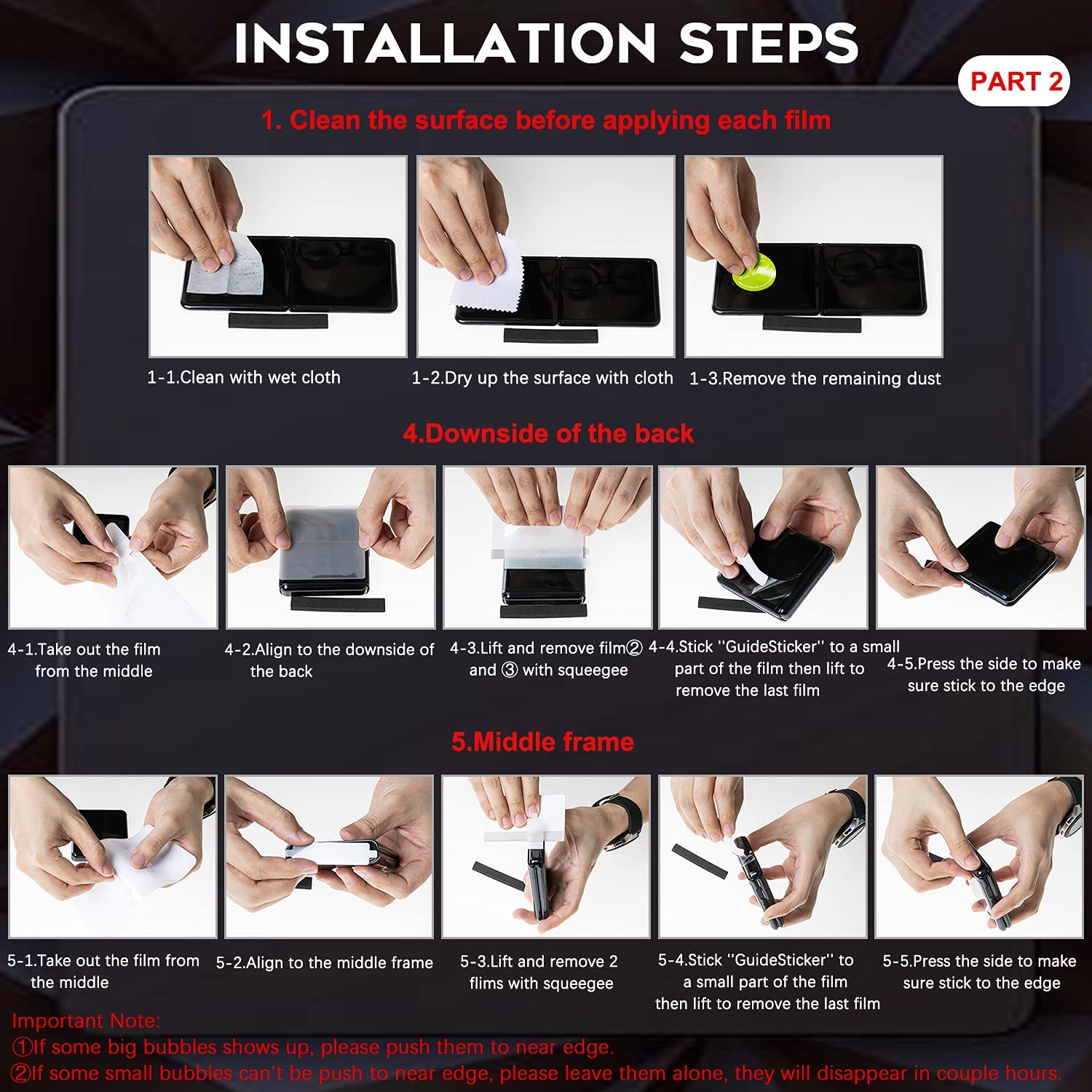 Samsung Galaxy Z Flip 4 - Mjuk Skyddsfilm Fyra Delar - 3
