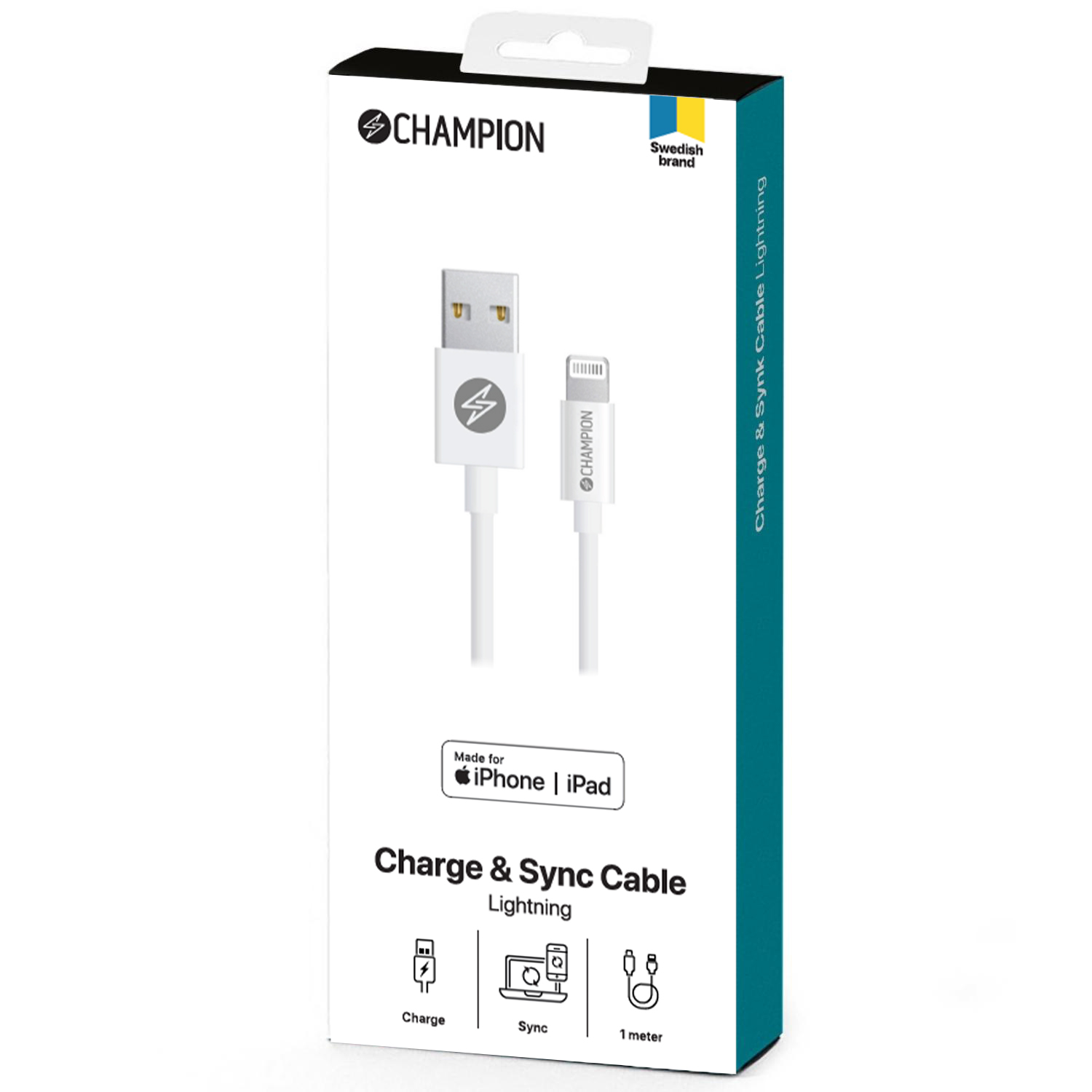 Ladd&Synk kabel Lightning 3m Vit - 2