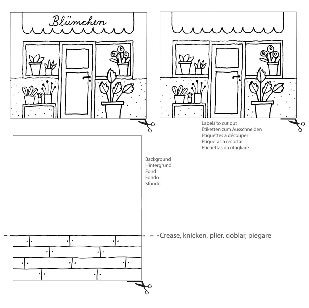 Pysselask med figurer, Blomsteraffär - 5
