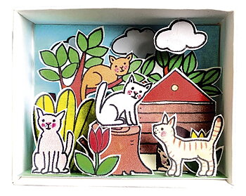 Pysselask med figurer, Kattgrupp