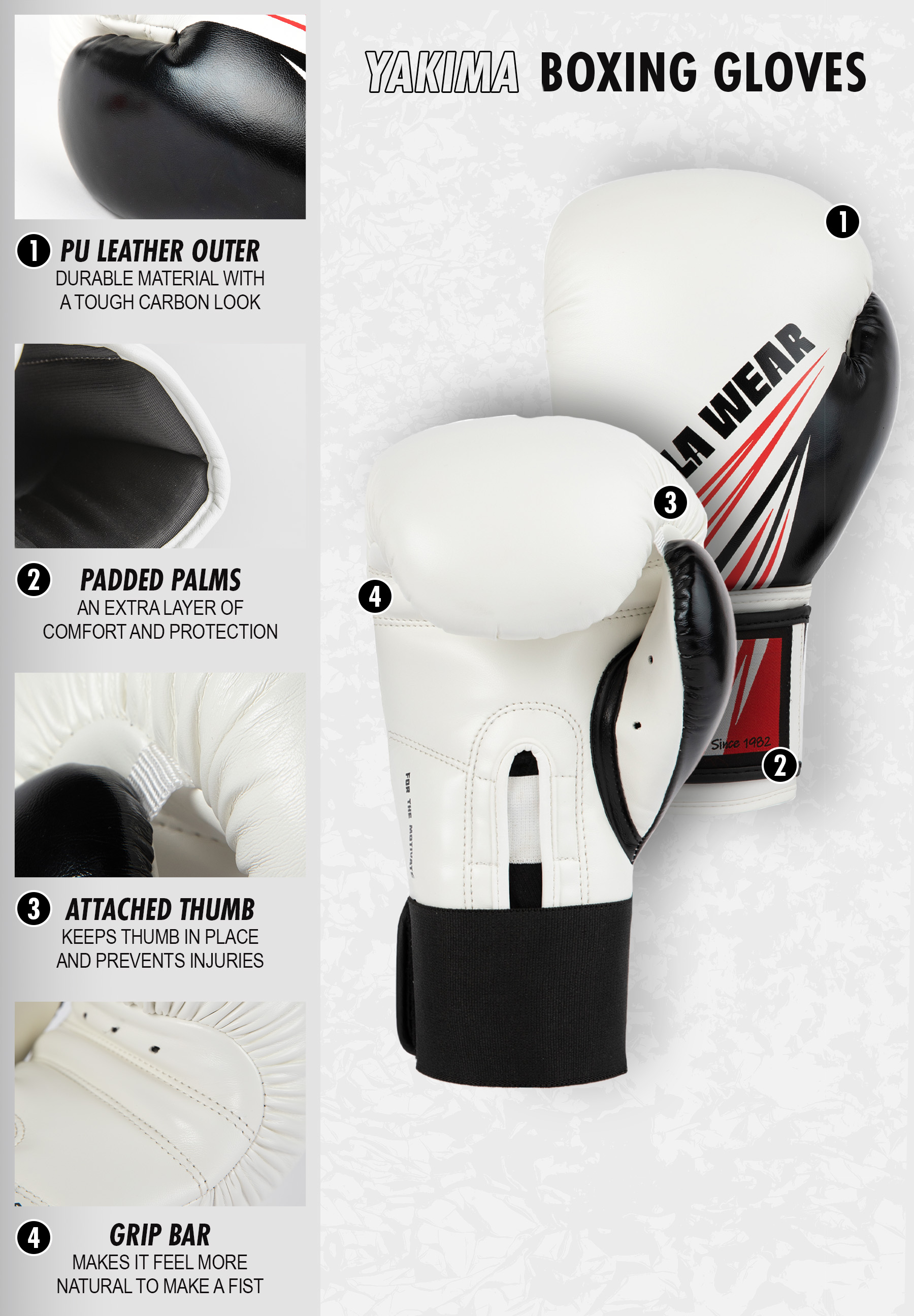 Yakima Boxing Gloves, white - 4