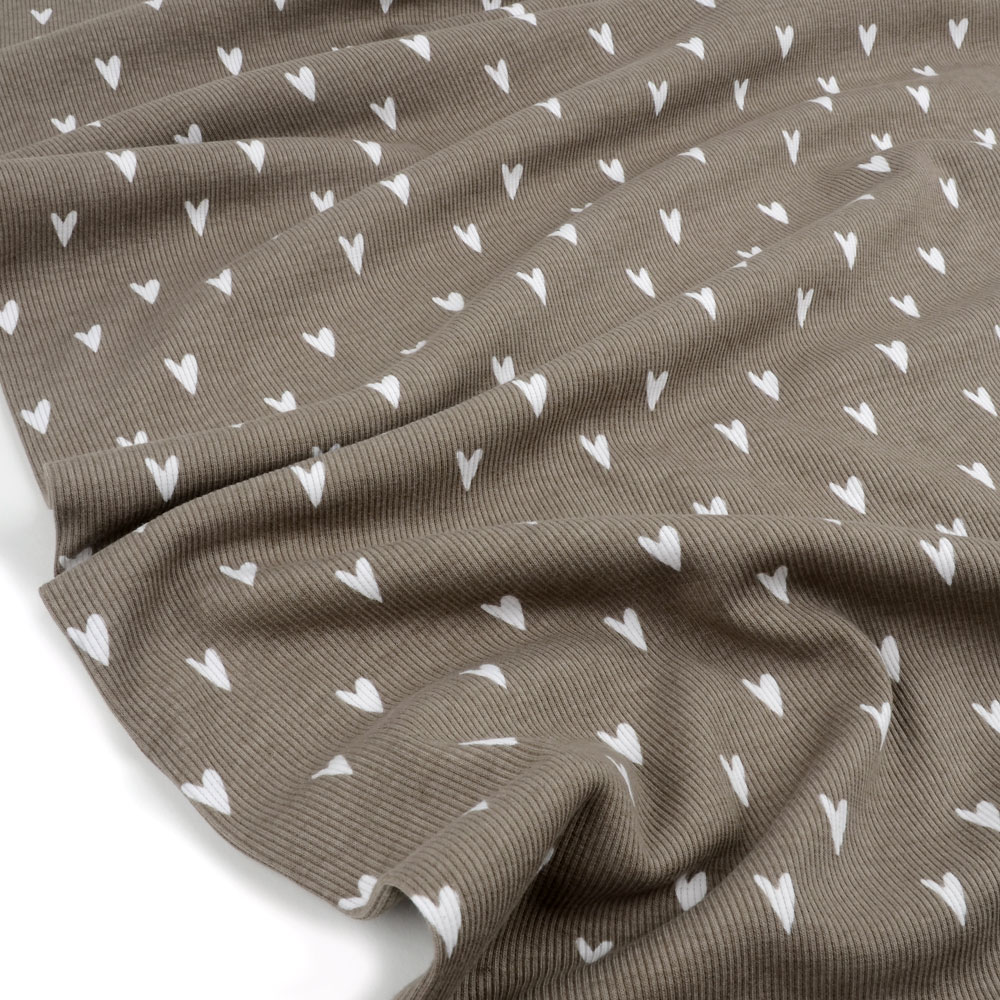 HEARTS RIBBED - TAUPE