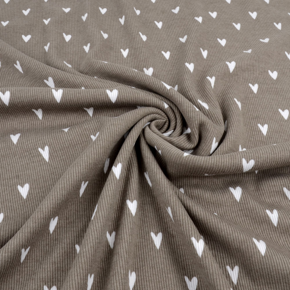 HEARTS RIBBED - TAUPE - 2