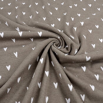 HEARTS RIBBED - TAUPE