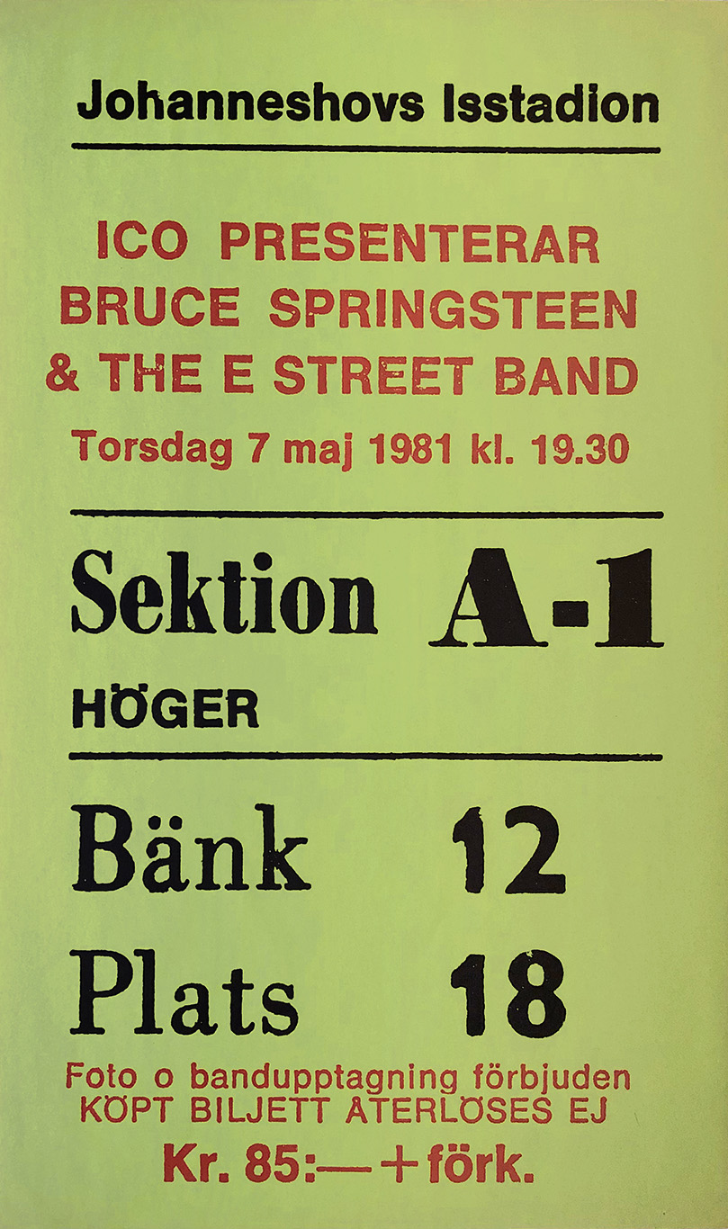 BILJETTAFFISCH –  BRUCE SPRINGSTEEN (GRÖN)