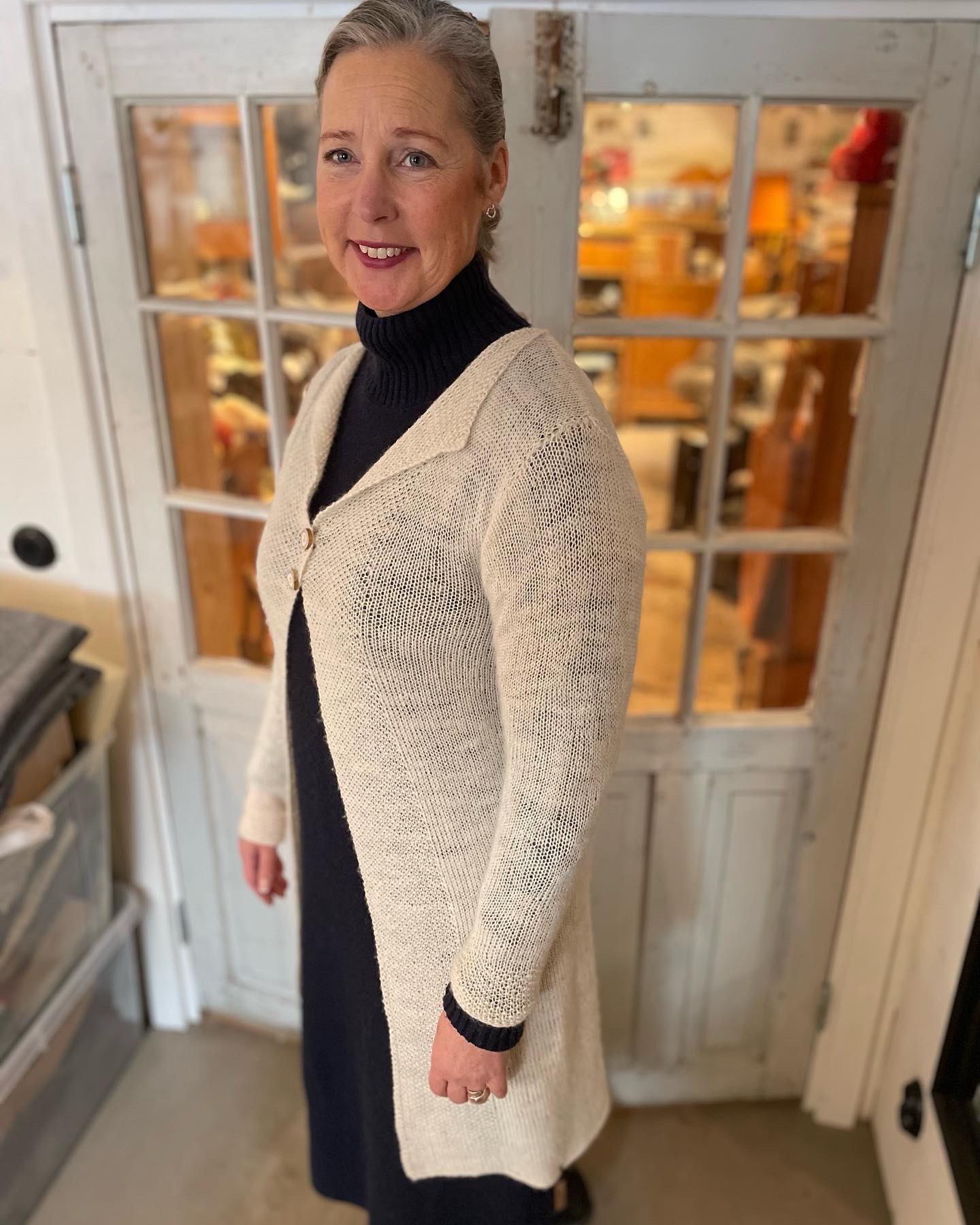 Long cardigan, hand knitted
