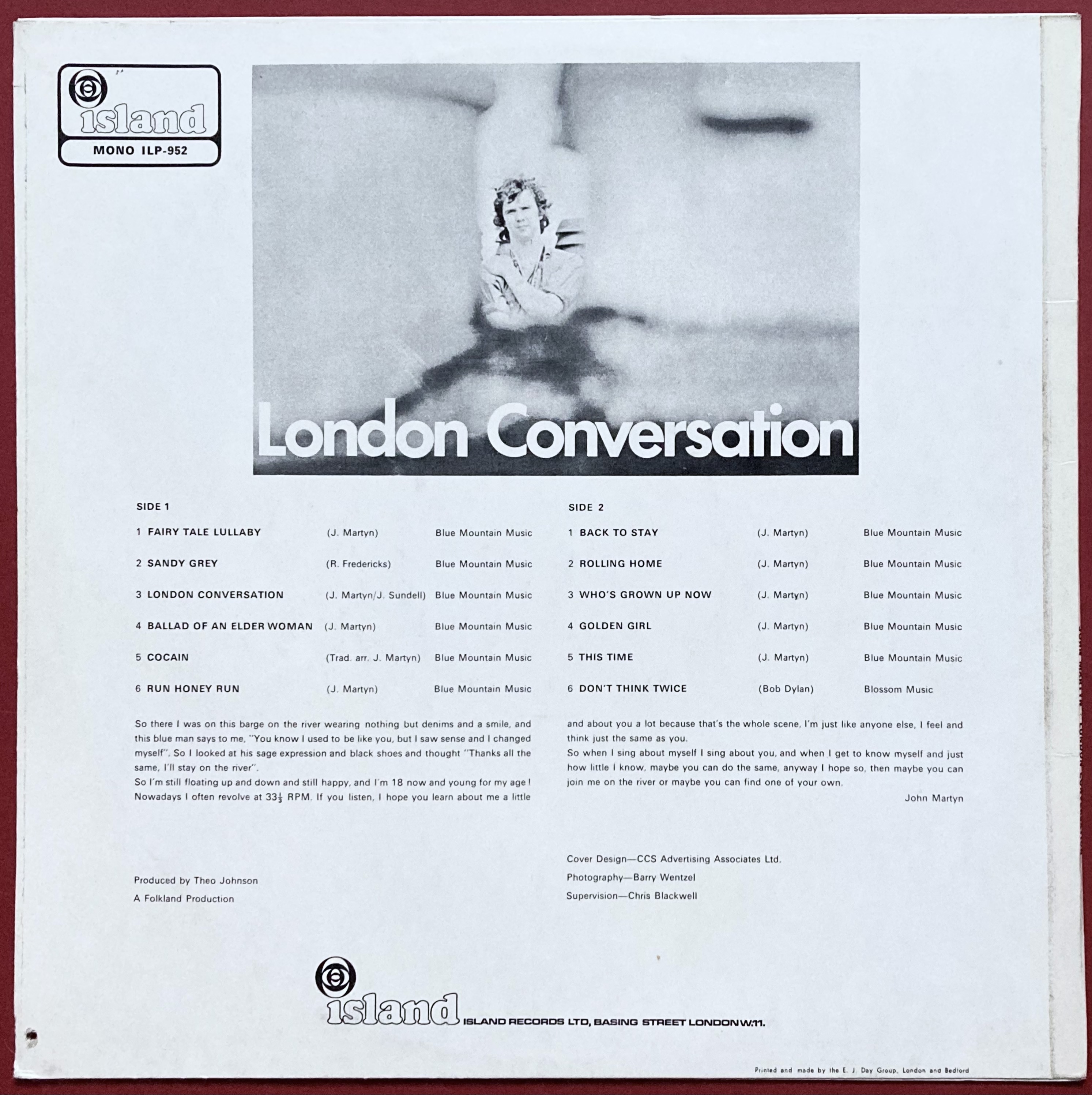 JOHN MARTYN - London conversation UK LP 1967 - 3