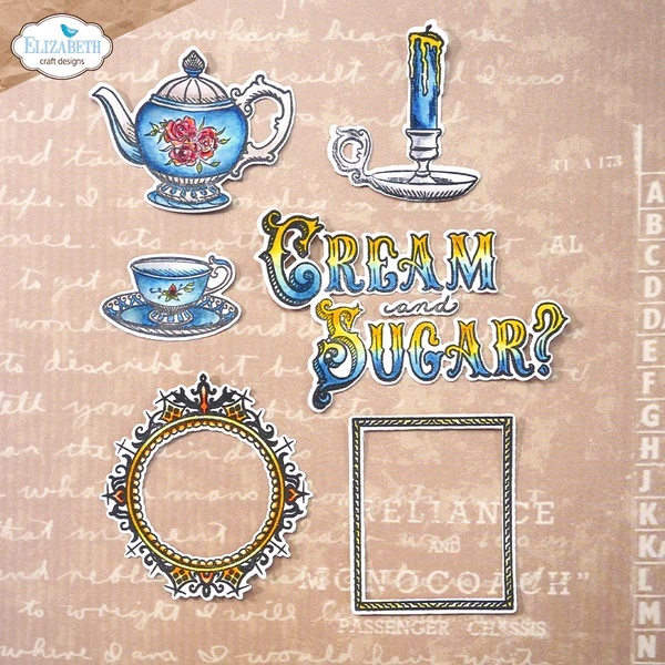 Elizabeth - Cream & Sugar - Komplett  set dies och stämplar - 3