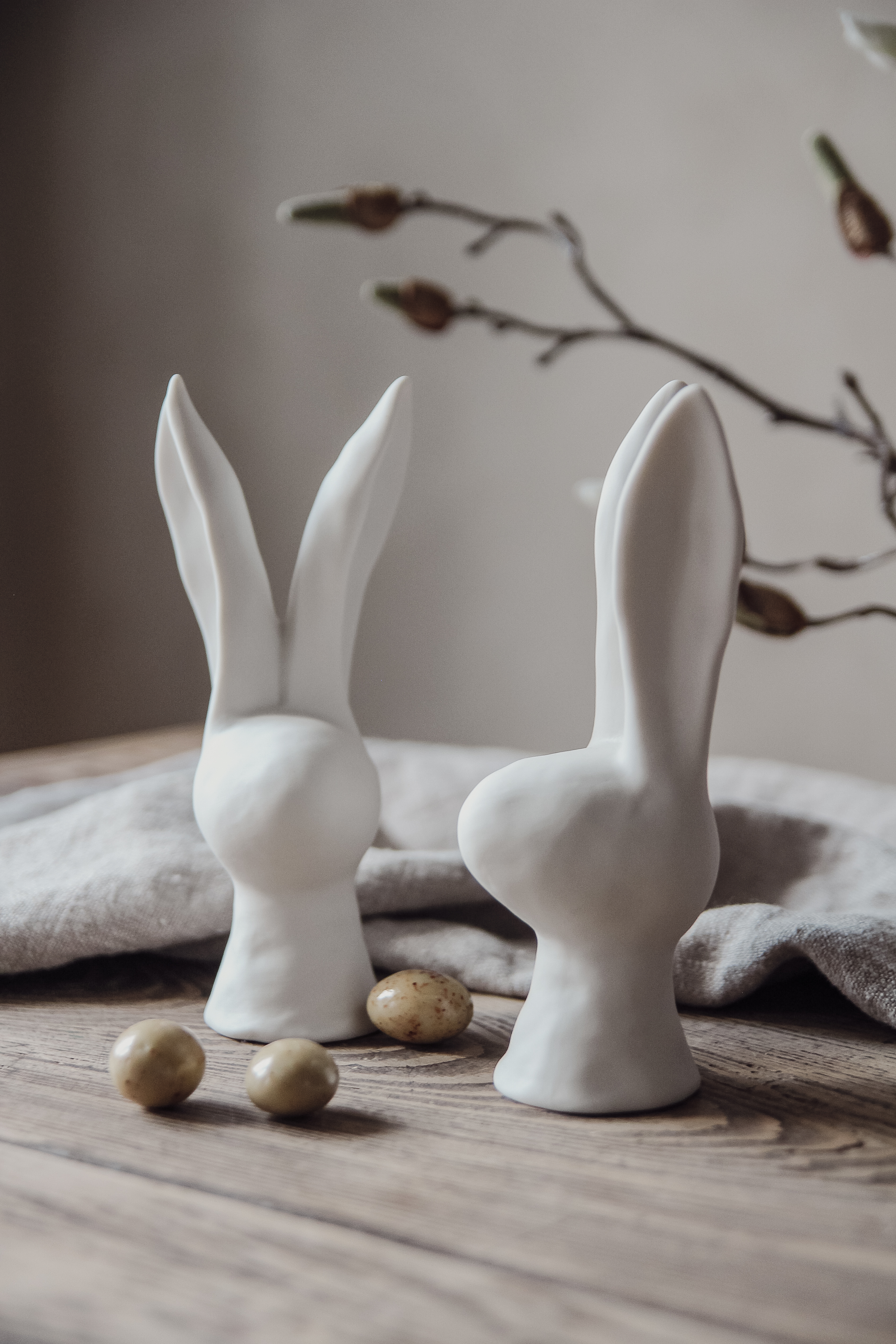 Kanin - Hare - Påskdekoration - Vit - Keramik - 16 cm - 9