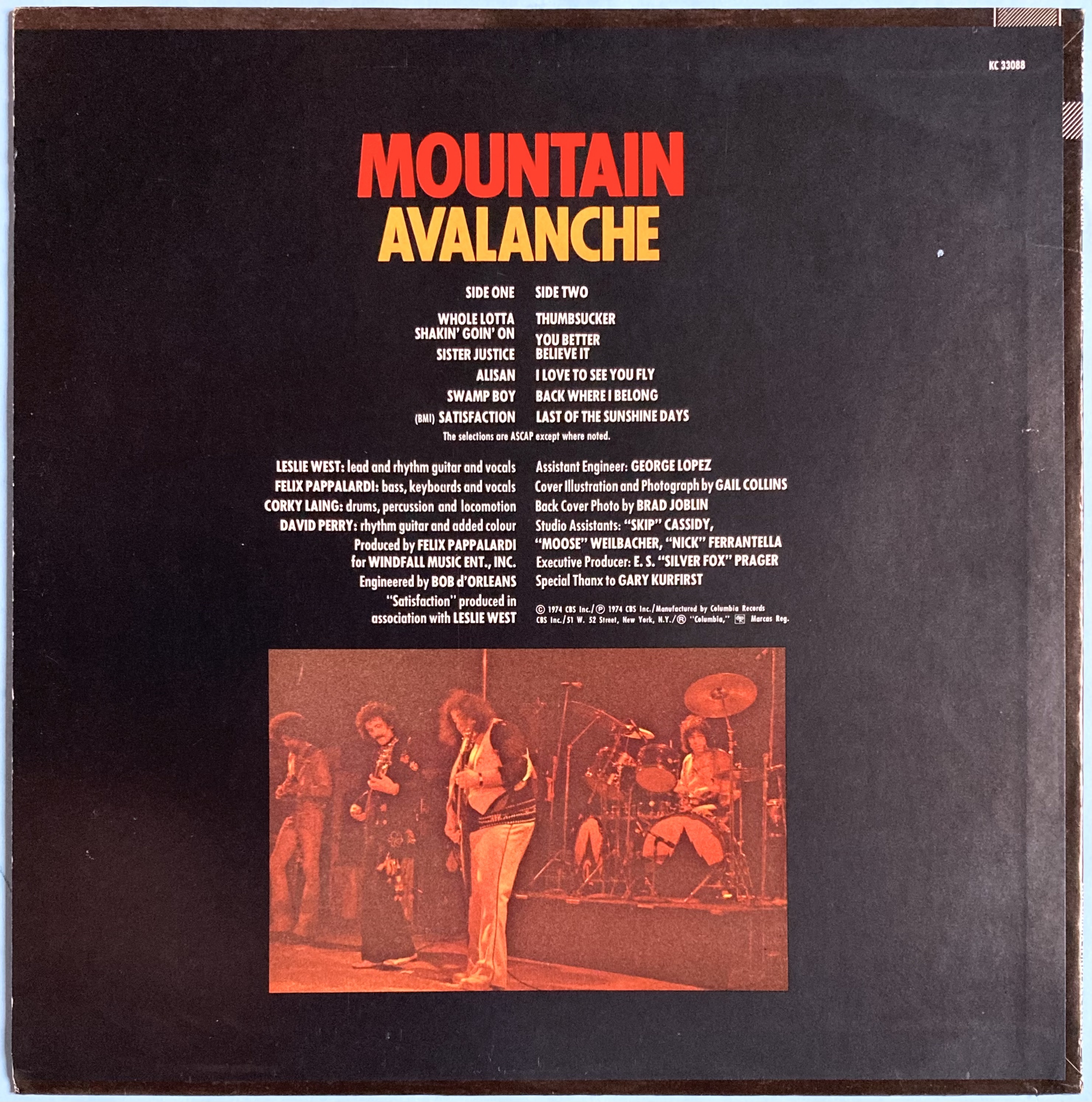 MOUNTAIN - Avalanche US-orig LP 1974 - 3