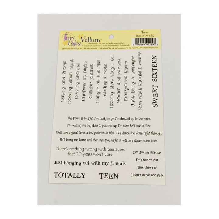 My Mind's Eye Stickers Tiny Tales - Teens
