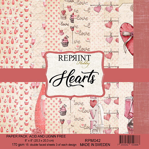 Paperpack Reprint - Hearts Collection pack 8x8
