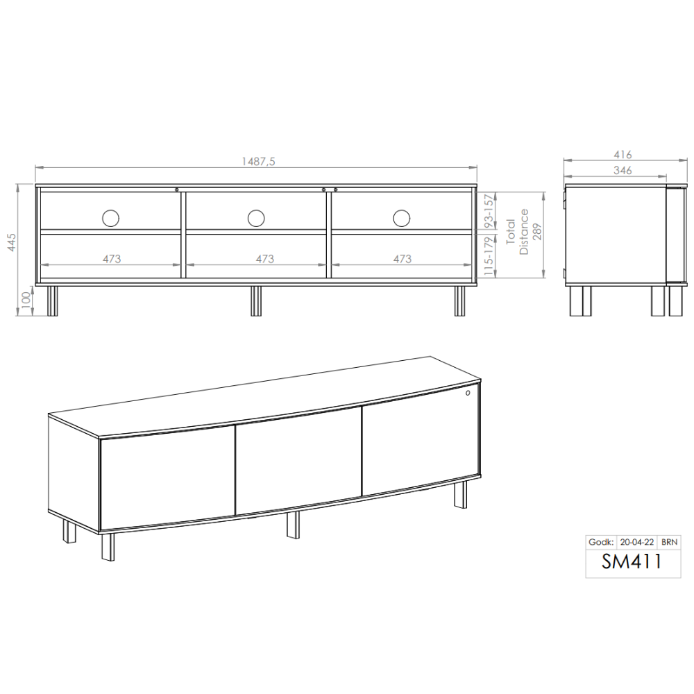 SM411 Media bench - Skovby Furniture - 6