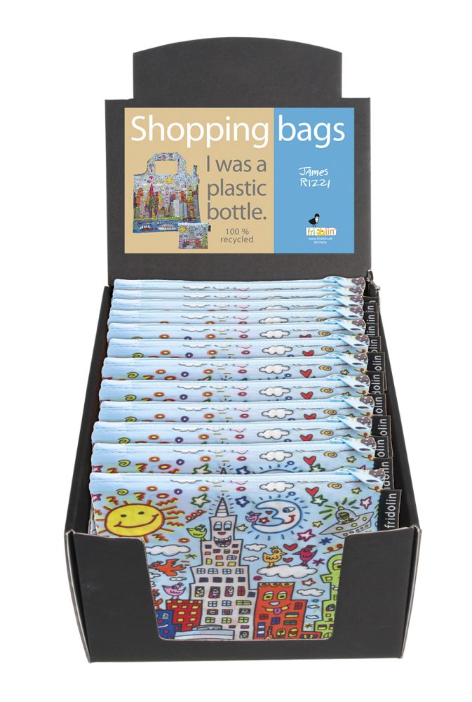 Eco bags, James Rizzi, Bordsdisplay med 12 st., TEMA-produkt