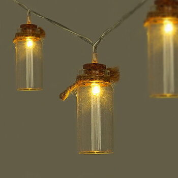 LED String Lights - Mini Glass Jars