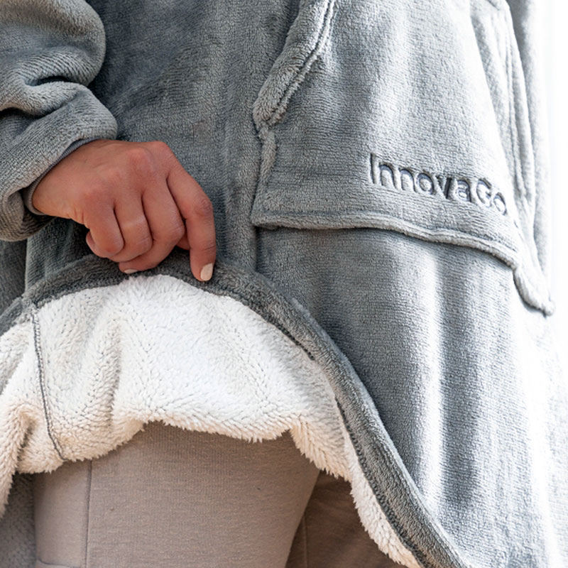 Sherpa fleece på insidan av oversized hoodie