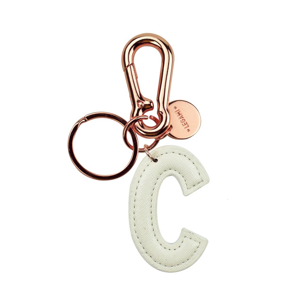 My Initial, nyckelring - C, vit