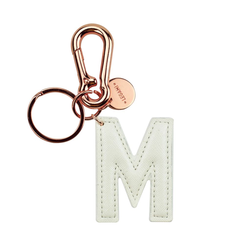 My Initial, nyckelring - M, vit