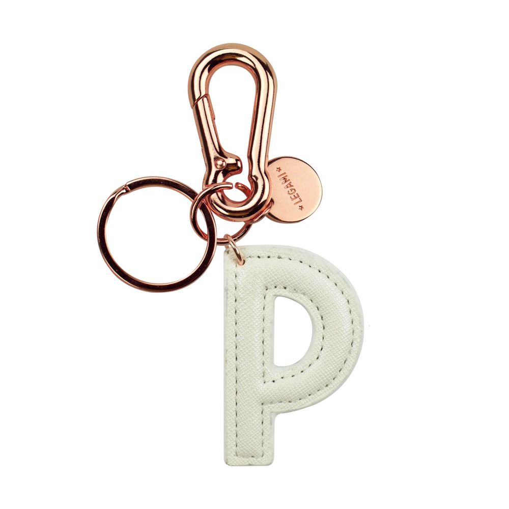 My Initial, nyckelring - P, vit