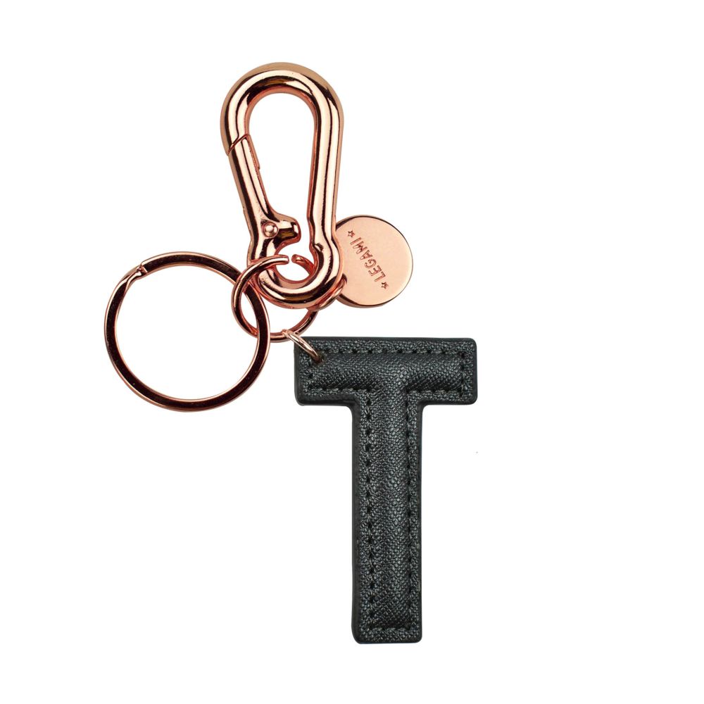 My Initial, nyckelring - T, svart
