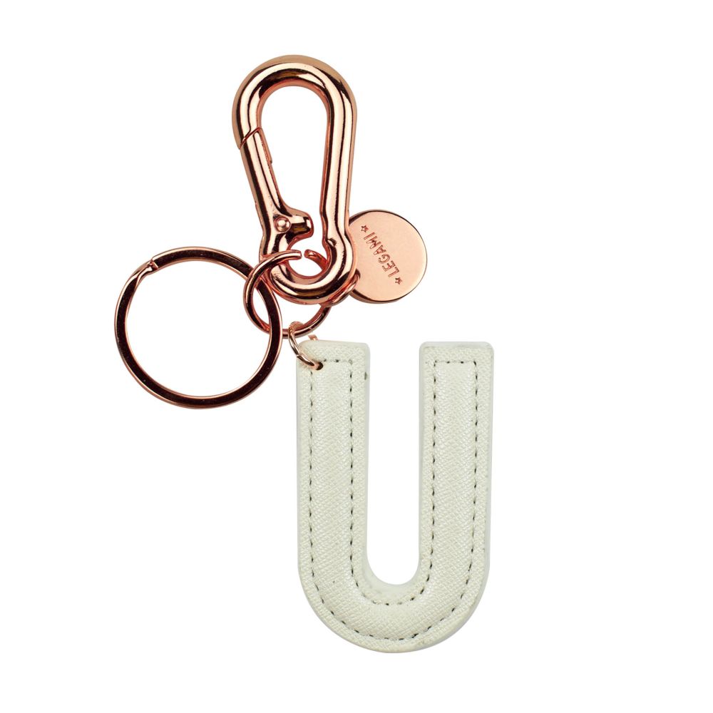 My Initial, nyckelring - U, vit