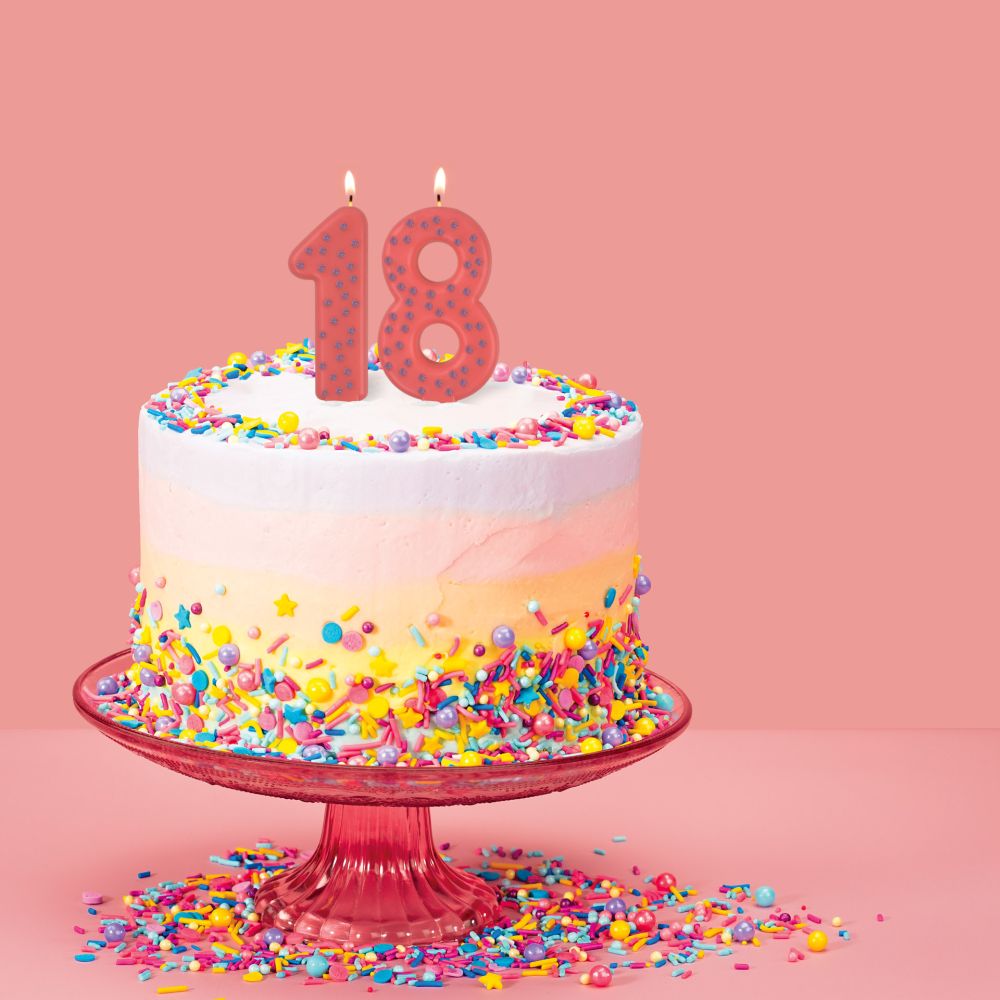 Maxi Cake Candle, tårtljus - rosa 0 - 2