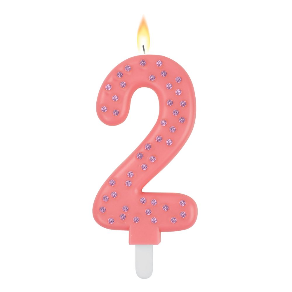 Maxi Cake Candle, tårtljus - rosa 2