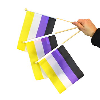 Ickebinärflagga mini på pinne