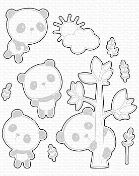 MY FAVORITE THINGS -Panda Pals  STAMP & DIE SET