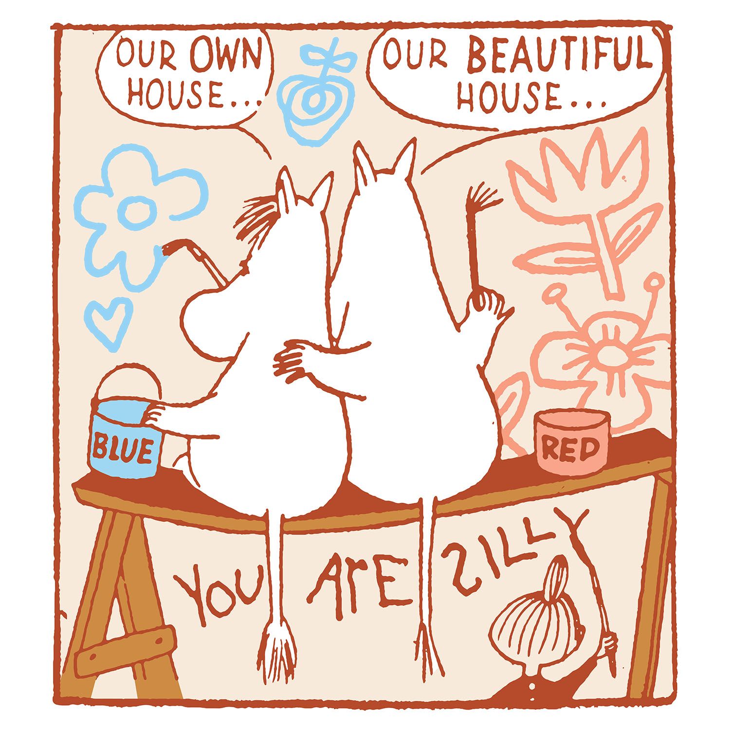 Moomin square own house, Greeting Card