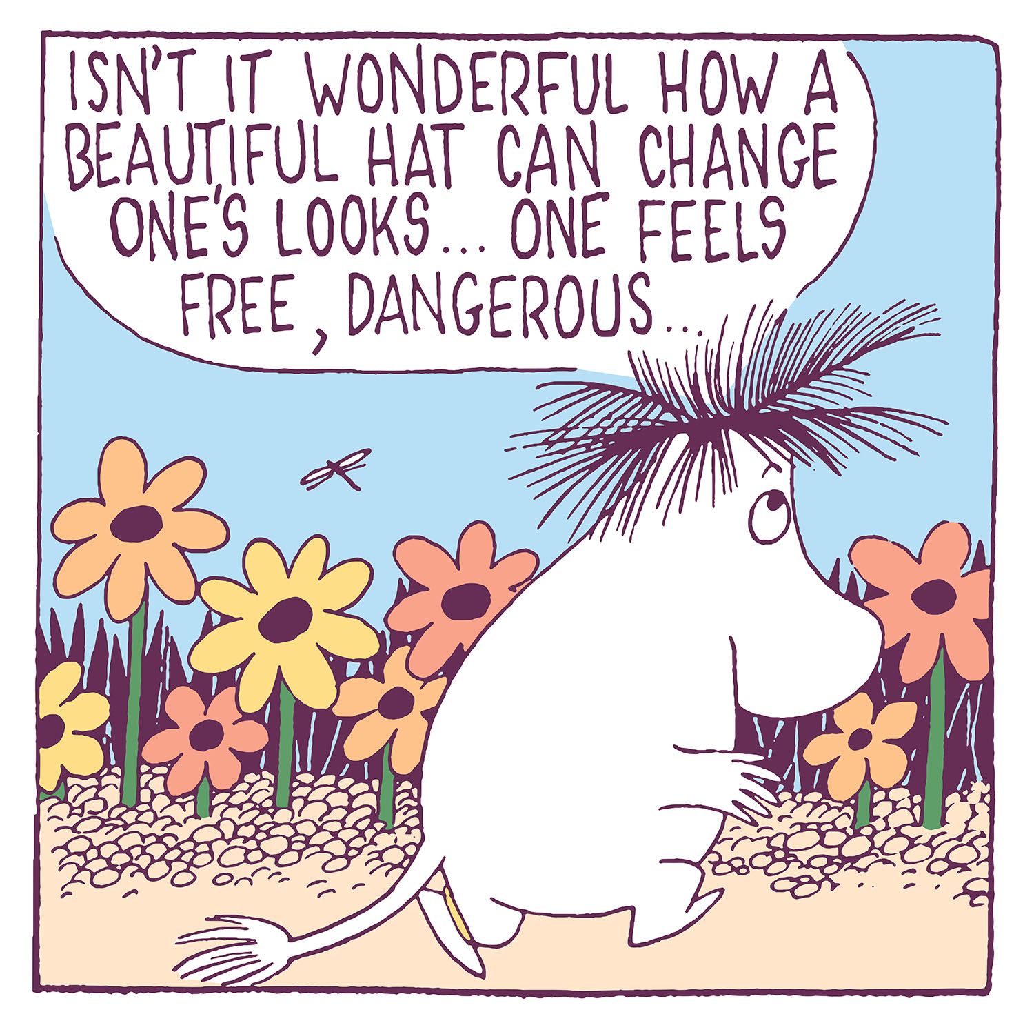 Moomin square beautiful hat, Greeting Card
