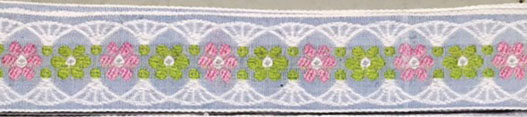 Brokad Band Blommor Rosa 30