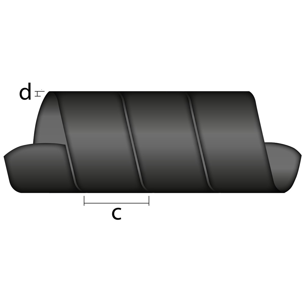 Skyddsspiral 90mm svart 1m 1st - 3