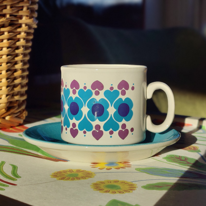  Tekopp med retromönster från Staffordshire 