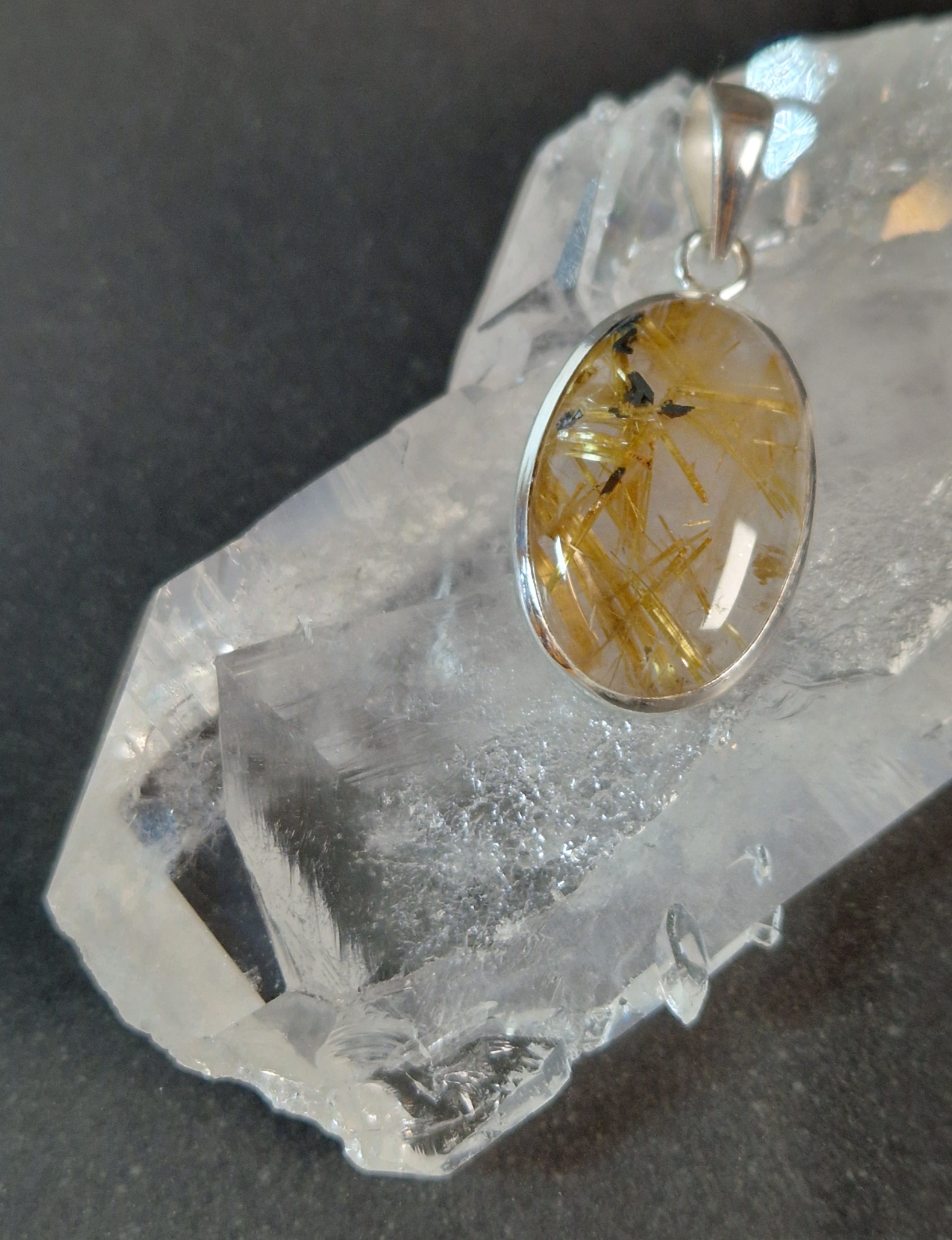 Silverhänge med Cabochon i Rutilkvarts - 6