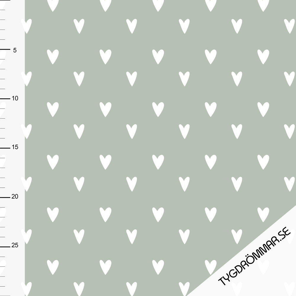 HEARTS RIBBED - SAGE - 4