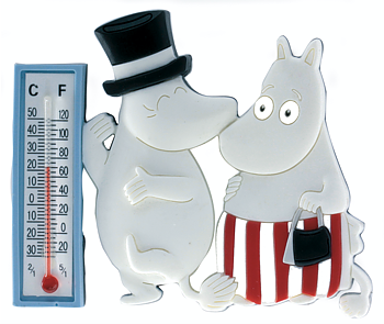 Moominmamma & Moominpappa Magnet with thermometer