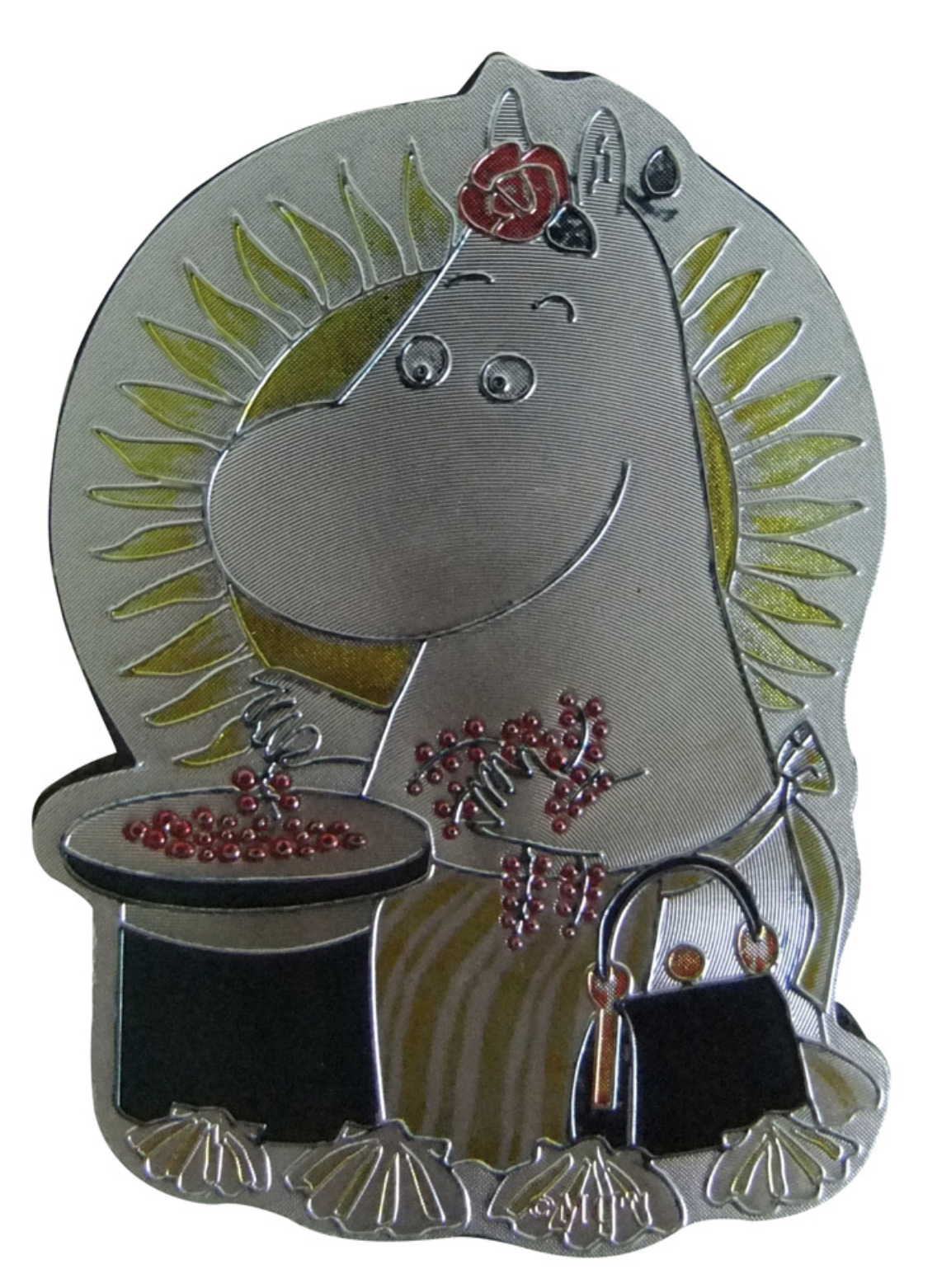Mumin aluminium magnet med Muminmamma motiv
