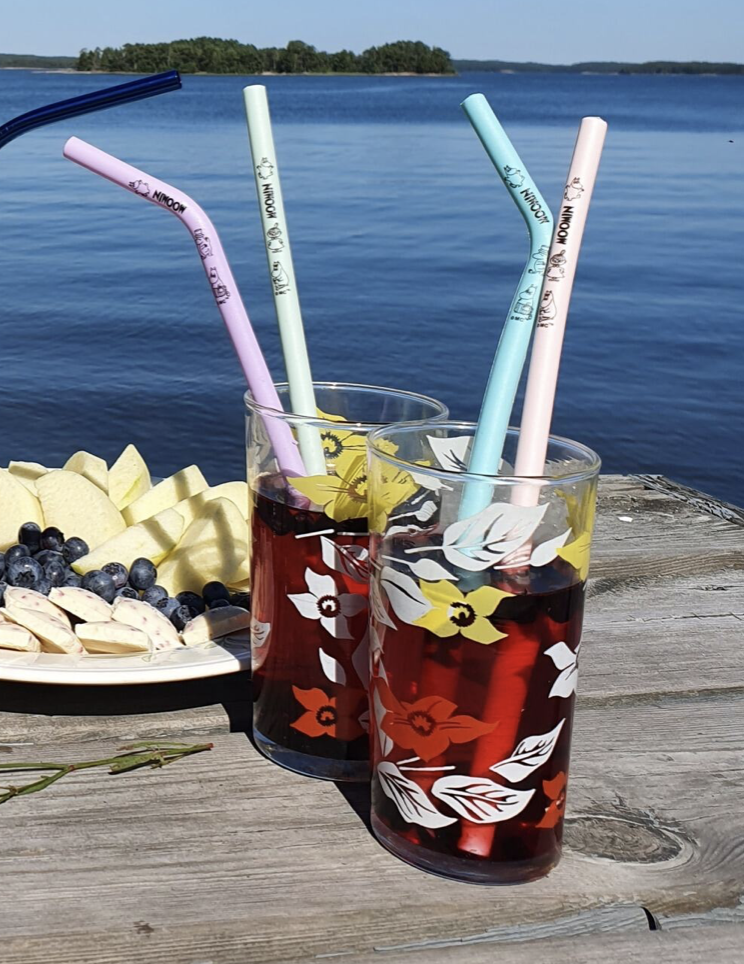 Mumin Silikon Sugrör 4-Pack + Rengöringsborste - 2