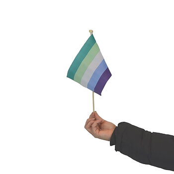 Gay man mini flag on a stick