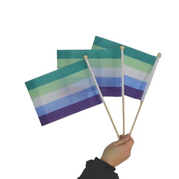 Gay man mini flag on a stick