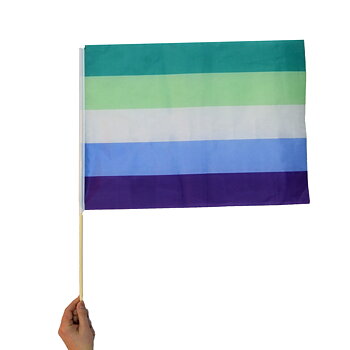 Gay man flag on a stick - medium size