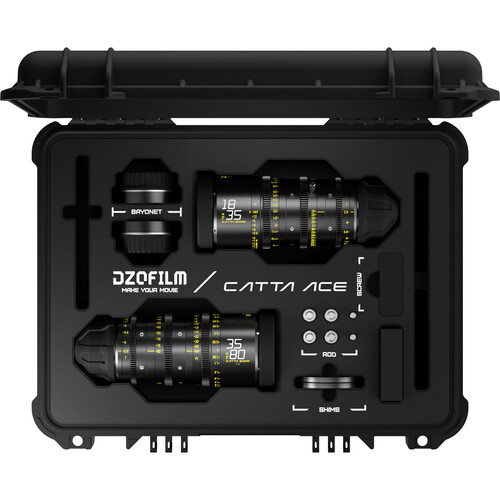 DZOFilm Catta Ace FF 18-35/35-80mm T2.9 Cine Zoom Lens PL/EF Bundle Black