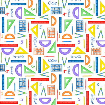 School is Cool - White Math Supplies