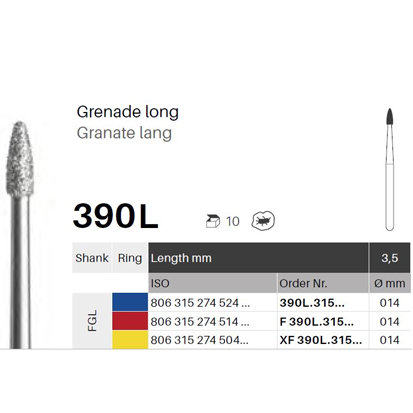 Ocklusal Lång FG 390L / 274, 5St.