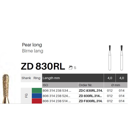 Pear Gold Diamond ZD 830RL/238, 5St.