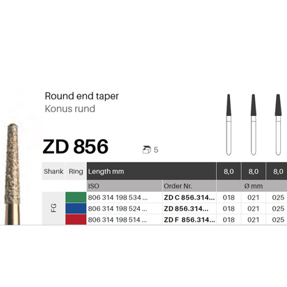 Round End Taper Long  ZD856 / 198, 5St.