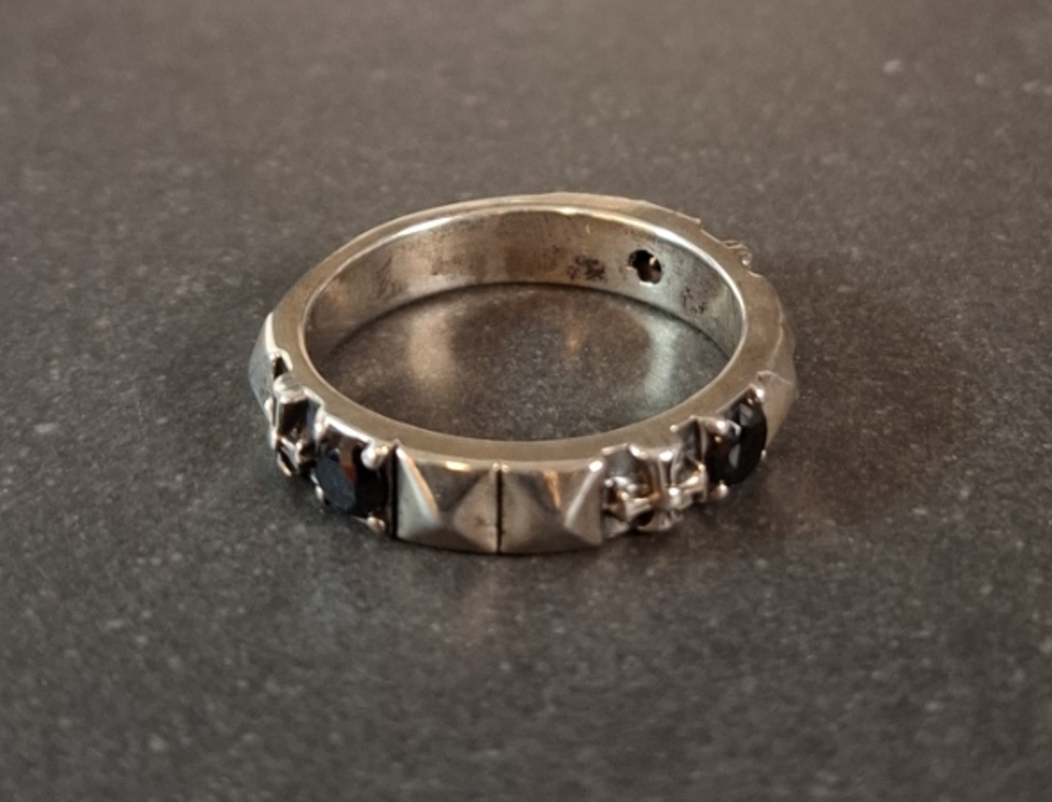 Silver Kors, Markasit och Svart Onyx Ring - 3