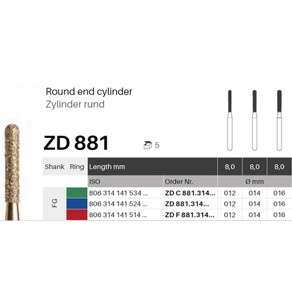 Zirconia Cylinder Topprundad ZD881/ 141, 5St.
